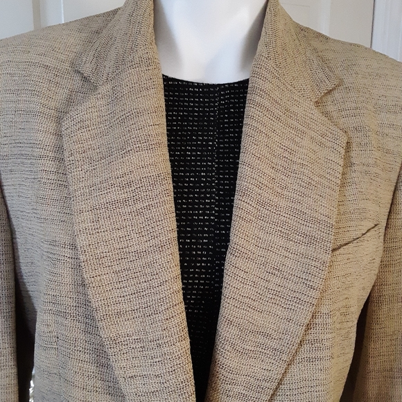 Emanuel Emanuel Ungaro Beige Single Button Blazer Sz. 8 - Picture 2 of 7
